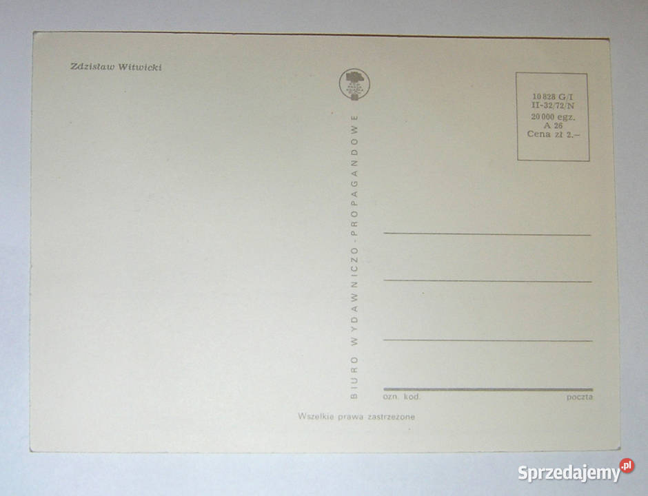 pocztówka Zdzisław Witwicki Wesołych Świąt dolnośląskie Bartków sprzedam