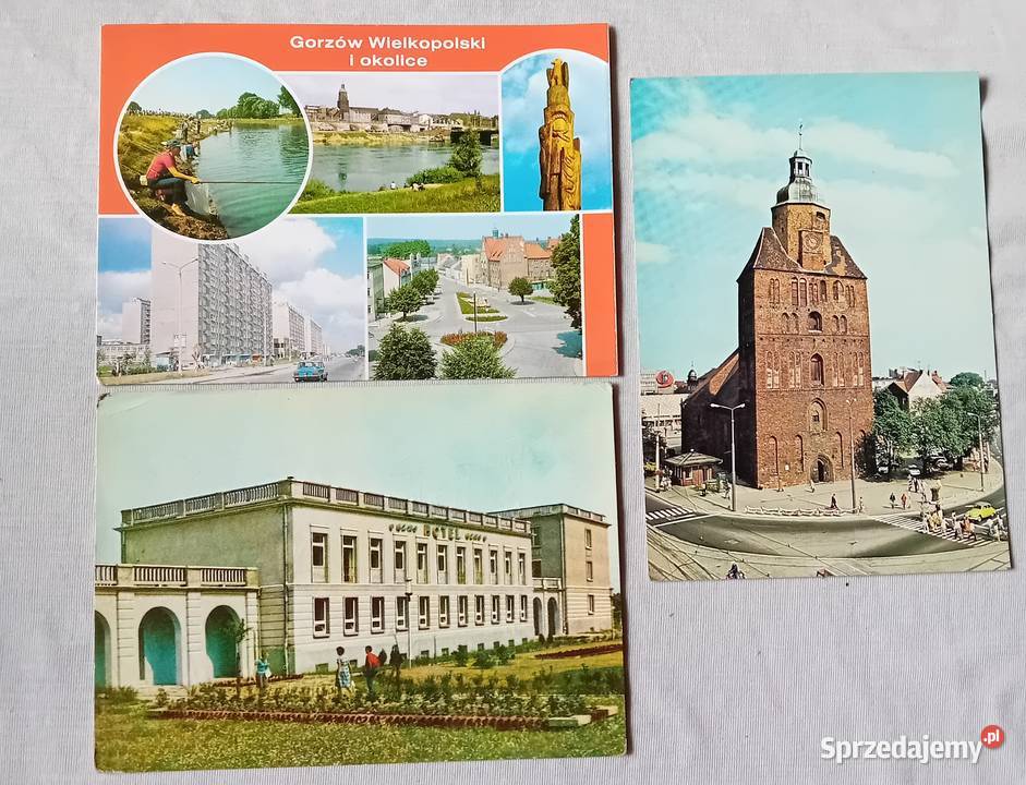 Zestaw 3 pocztówki Gorzów Wlkp RUCH KAW lata 70e Koźminek