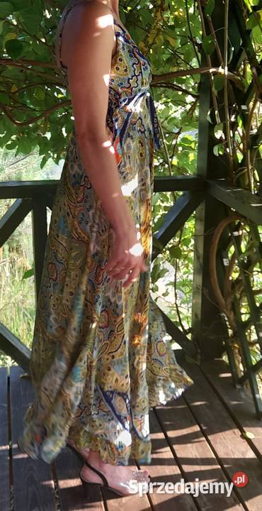 Sukienka Boho 22 jedwab naturalny 2 kolory wzory Inny wzór