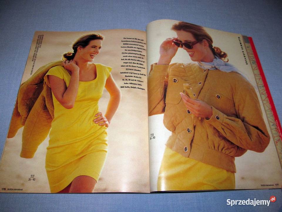 Burda International Wiosna 1992 moda szycie kujawsko-pomorskie Skępe
