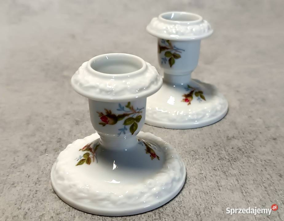 Rosenthal Maria Świeczniki Moss Rose Selb Porcelana i szkło Szczecin