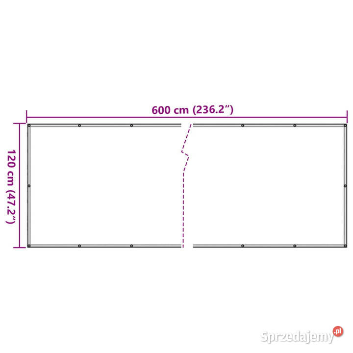 Parawan balkonowy antracytowy 120x600 tkanina Pozostałe