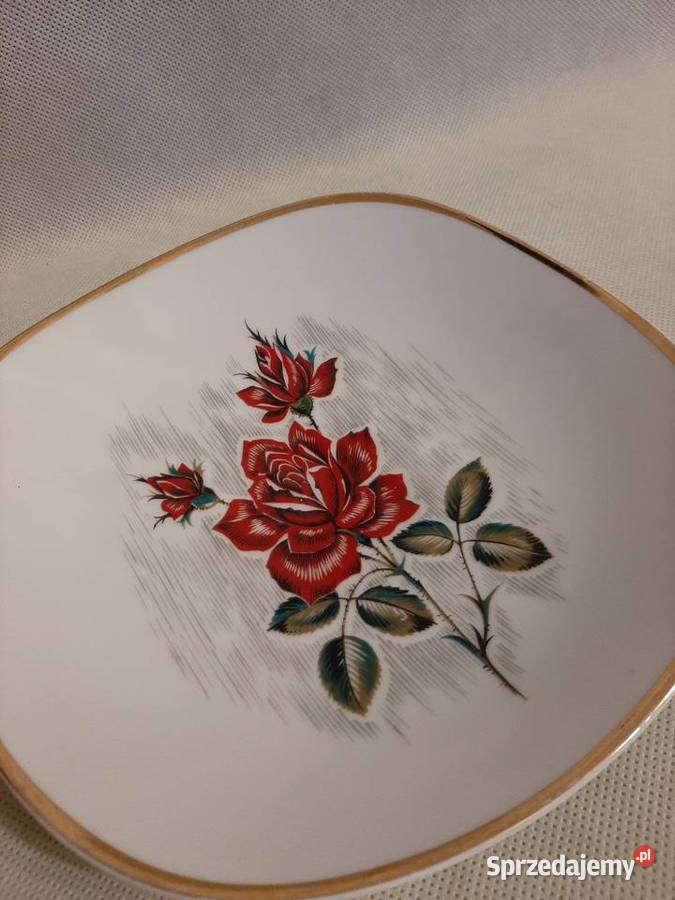 Niemiecki półmisekpatera z różą porcelanowy sygn Porcelana i szkło Inowrocław sprzedam