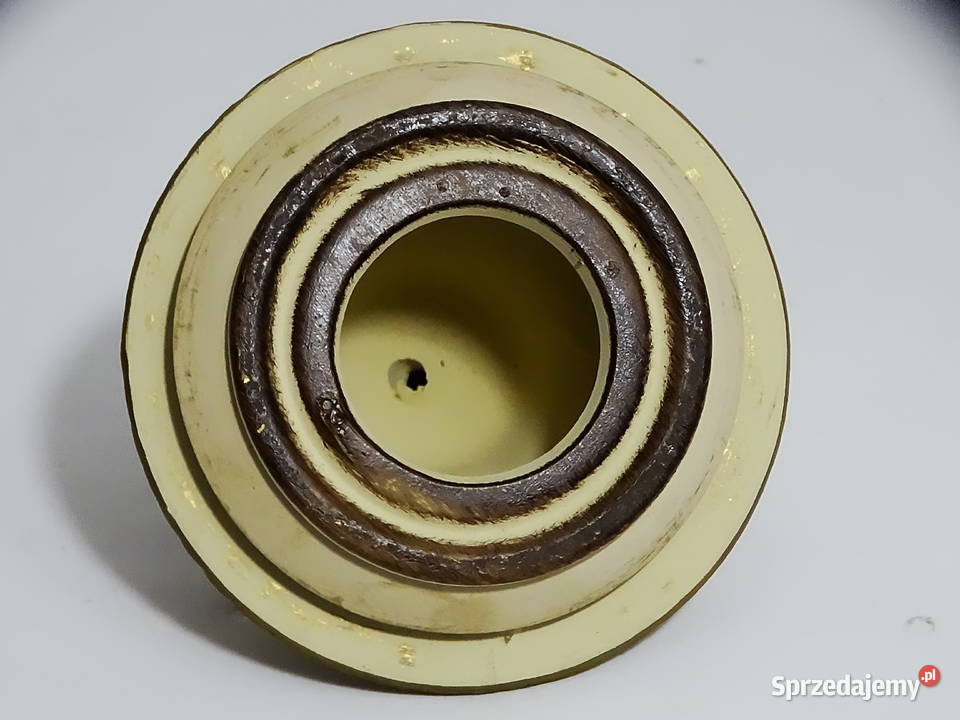 Zabytkowy pojemnik aptekarski z ilustracją Biłgoraj