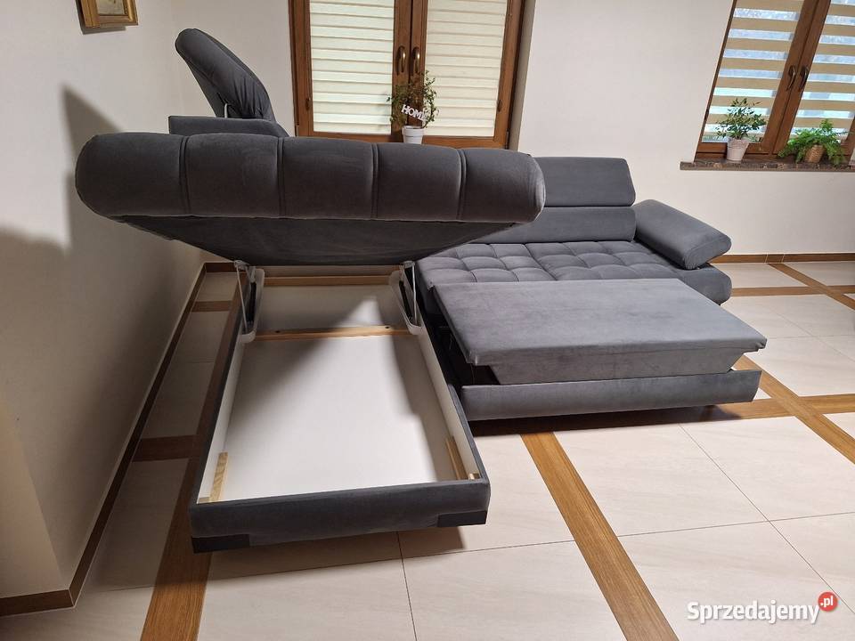 WERSAL Narożnik Wypoczynek welurowy z funkcją