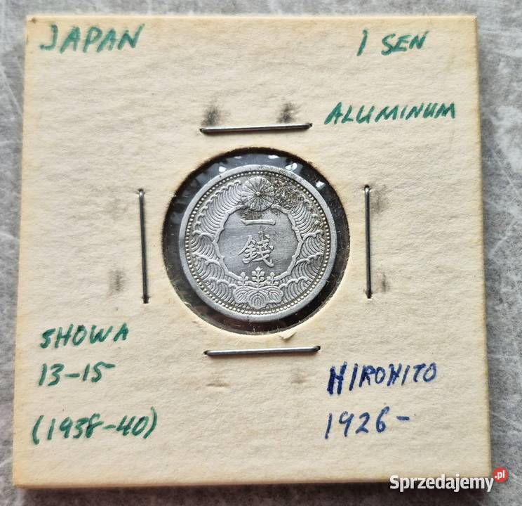 C8 JAPONIA 1 Sen 1938 r Numizmatyka Wola Kruszyńska sprzedam