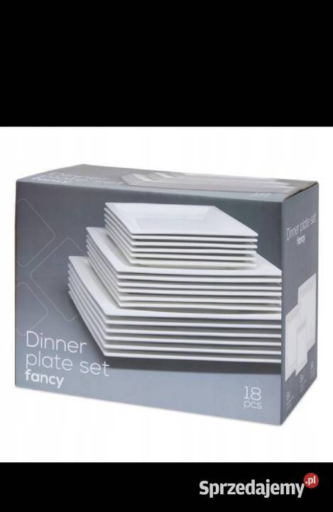 Zestaw talerzy 18 elementów kwadratowe Nowe małopolskie Podegrodzie