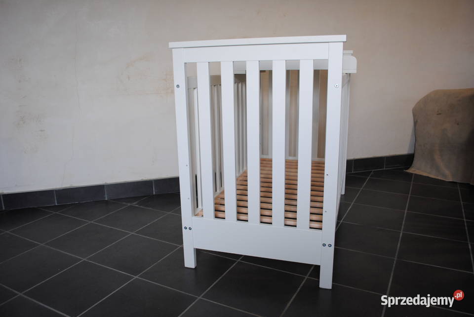 Łóżeczko dziecięce granatowe przewijak 120x60