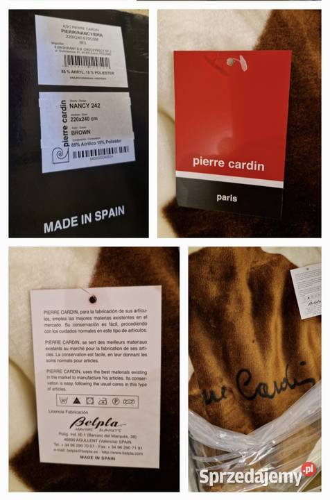 Luksusowy KOC Nancy marki Pierre Cardin brąz brązowy Lublin
