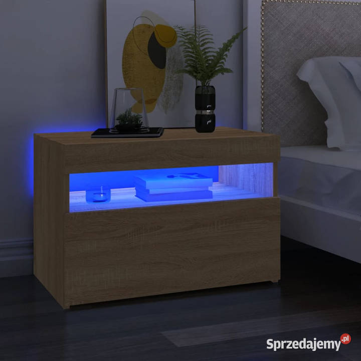 Szafka pod TV z oświetleniem LED dąb sonoma