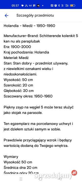 WEGLARKA STOJAK NA PARASOLE Bielsko-Biała