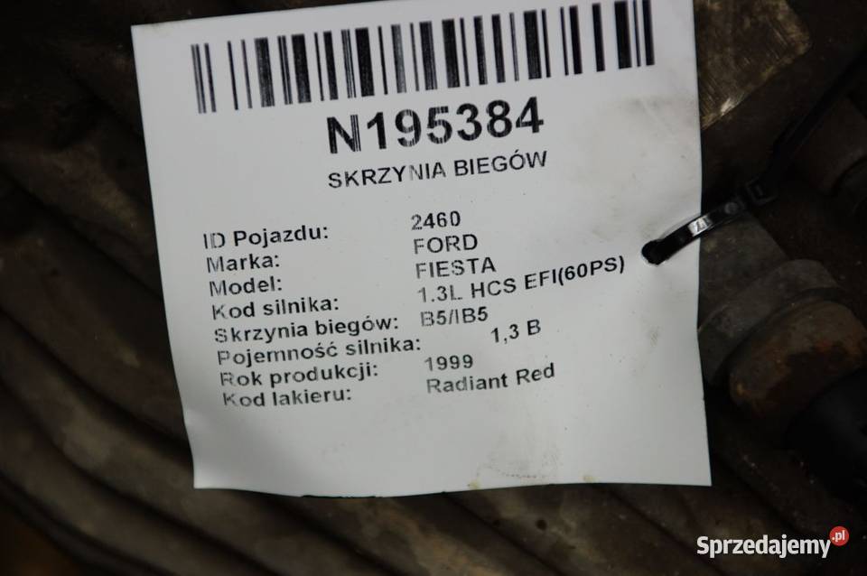 SKRZYNIA BIEGÓW FORD FIESTA 97WT7002VC Lipno