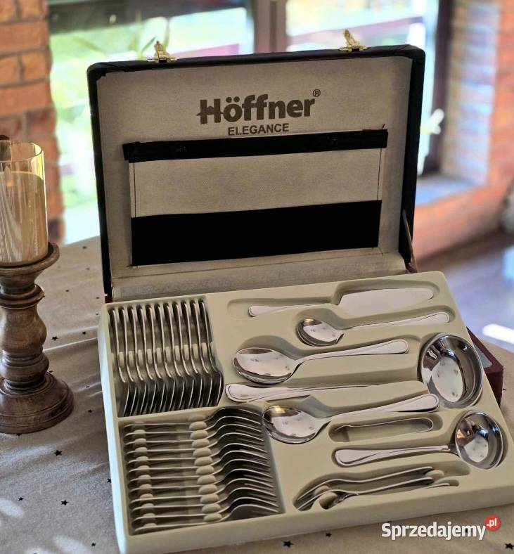 299 Walizka czarno brązowa sztućce Hoffner na 12 śląskie Zabrze sprzedam