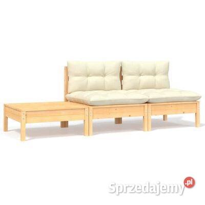 vidaXL 3cz zestaw wypoczynkowy do ogrodu kremowe mazowieckie Warszawa sprzedam