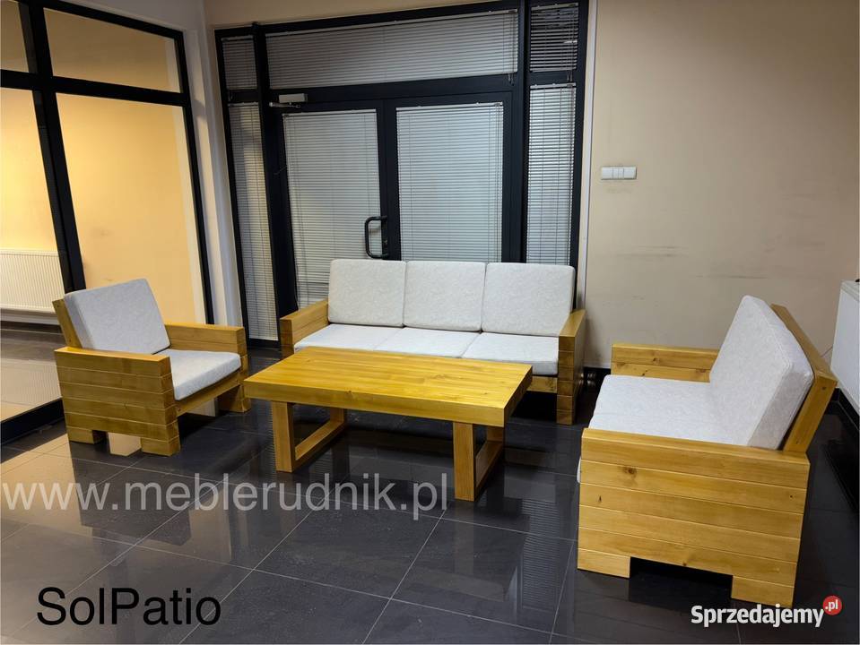 Meble tarasowe drewniane masywne drewno małopolskie Kraków