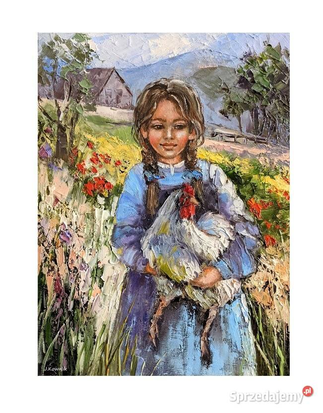 Kowalik Kurka 3 30x40 obraz olejny Warszawa