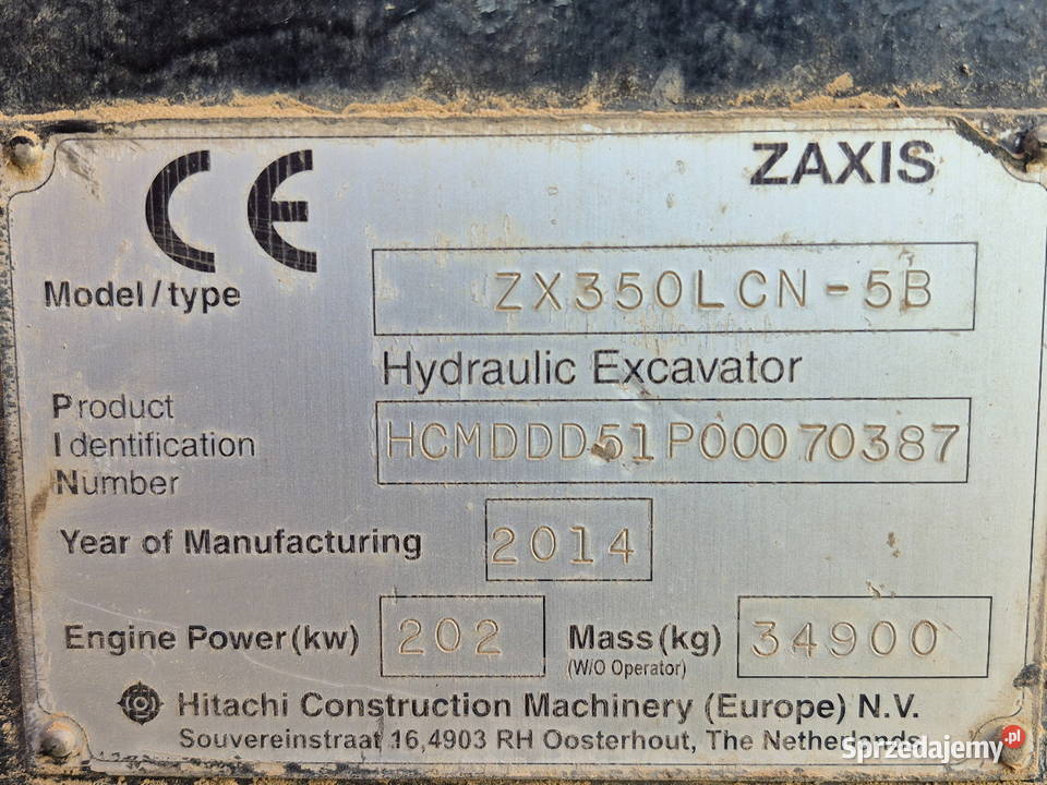 Koparka gasienicowa Hitachi Warszawa