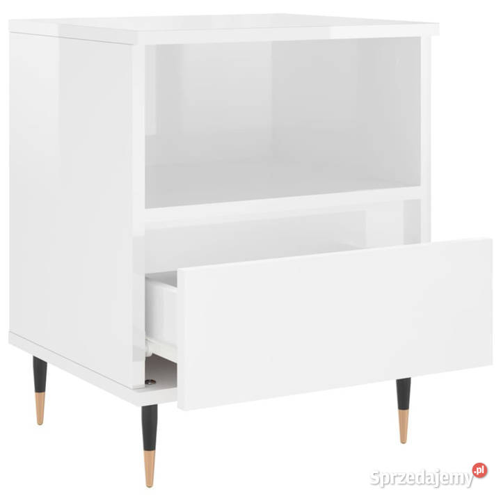 Szafki nocne 2 białe wysoki połysk 40x35x50 Warszawa
