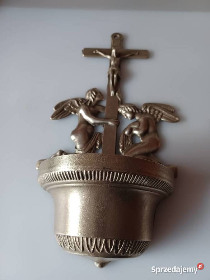 Piękna duża kropielnica mosiężna Poznań