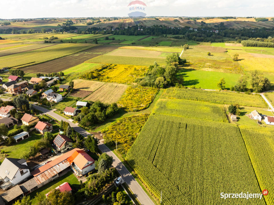 Płaska prostokątna działka 33 do Krakowa rolna Sprzedaż Książnice Wielkie