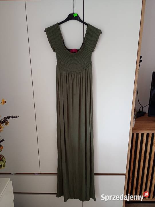 Stylowa Sukienka Boho Khaki maxi długa rozmiar Włocławek