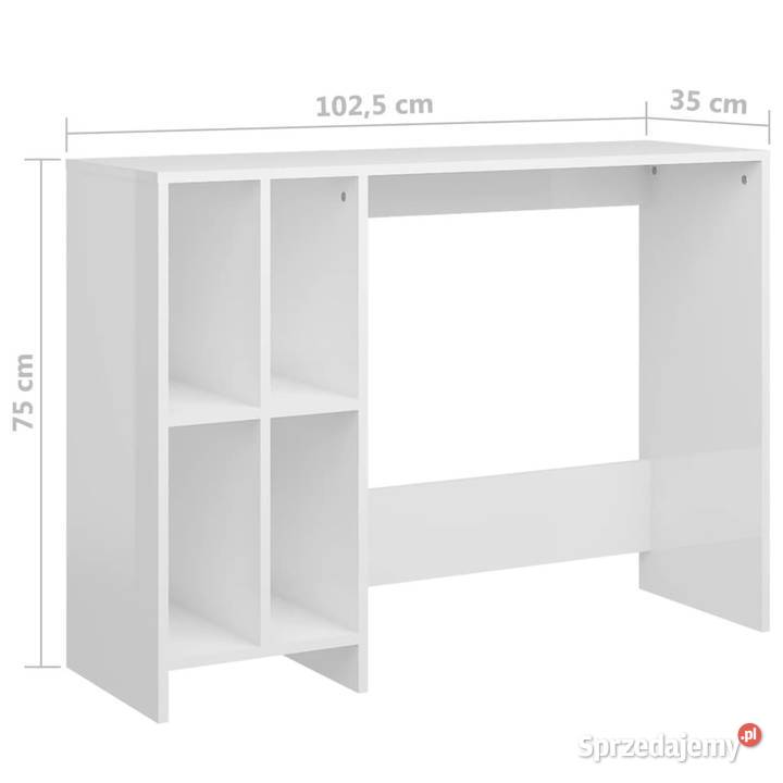 Biurko pod laptopa białe wysoki połysk 1025 x 35 mazowieckie Warszawa