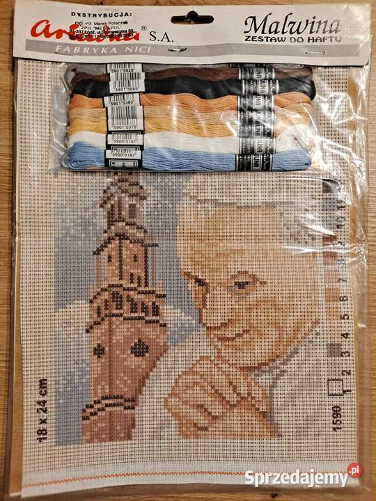 Haft ZESTAW DO HAFTU kanwa vintage Jan Paweł II Rękodzieło