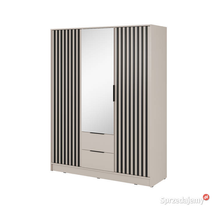 Nowość szafa kolor kaszmir z lamelami i lustrem Szafy i garderoby Szafy i garderoby dolnośląskie