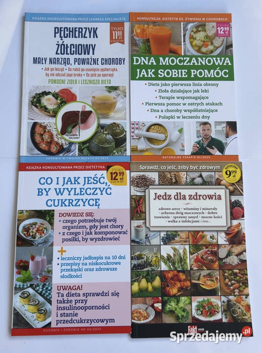 Zestaw 4 poradników zdrowotnych dieta cukrzyca miękka Poradniki, albumy i reportaże Warszawa