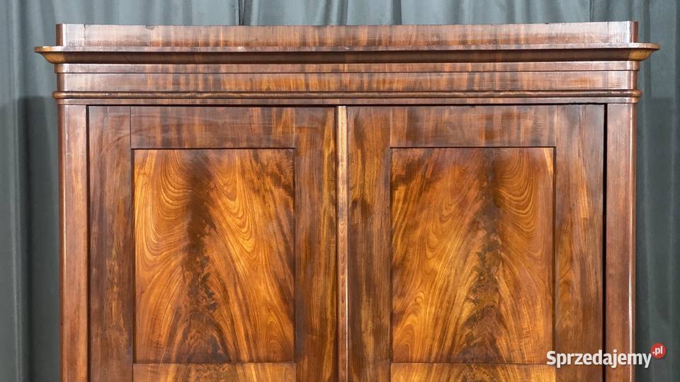 Klasyczna szafa Biedermeier dwudrzwiowa orzech Budno