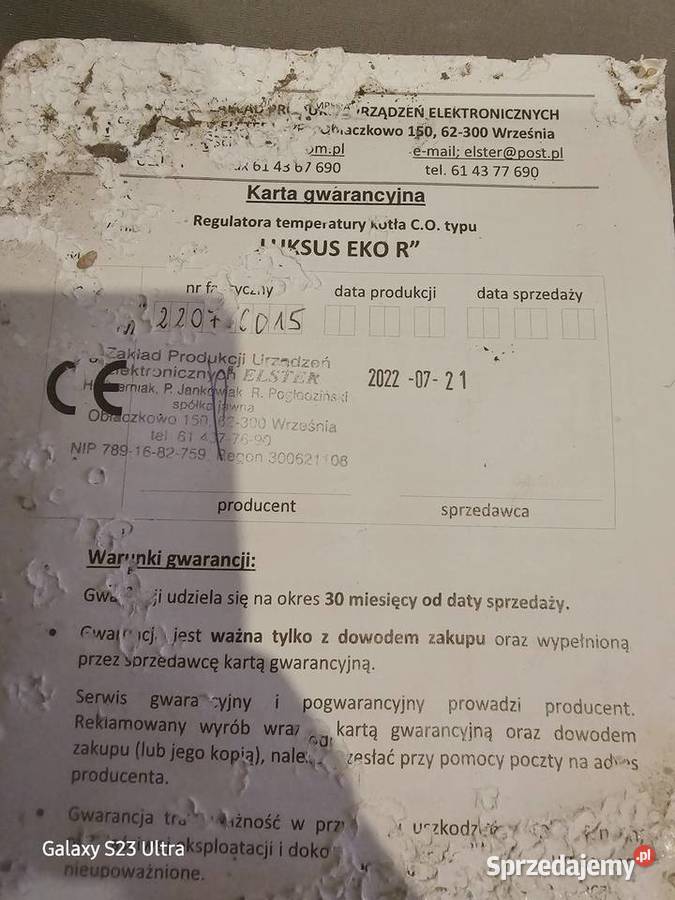 Sterownik kotła Elster Luksus EKO RT Olsztyn