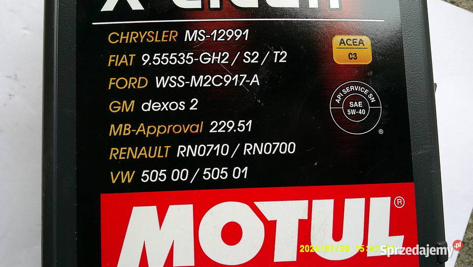 MOTUL 8100 XCLEAN 5W40 C3 olej silnikowy 1L