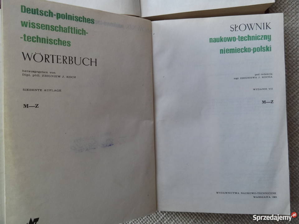 Słownik naukowotechniczny niemieckopolski w 2 zachodniopomorskie Szczecin