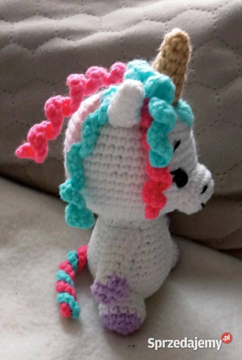 Jednorożec wykonany na szydełku łódzkie sprzedam
