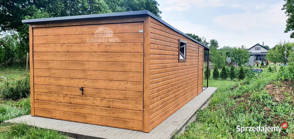 GARAŻ BLASZANY 3mx6m SPAD TYŁ BRAMA UCHYLNA Łapanów