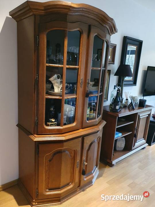 Witryna przeszklona dębowa Będzin sprzedam