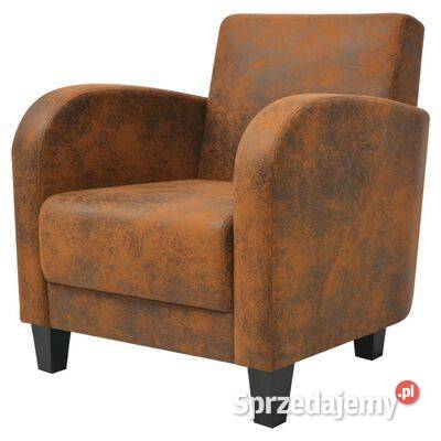 vidaXL Fotel brązowy sztuczna skóra Fotele mazowieckie