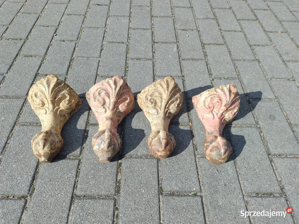 Stare żeliwne nogi do wanny szpony orła komplet Antyki Gdynia sprzedam
