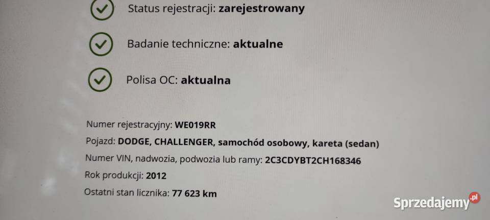 2012 Dodge Challenger V8 PBLPG niski przebieg automatyczna sprzedam