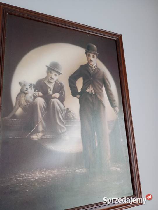 Duży obraz reprodukcja zdjęcia Charlie chaplin