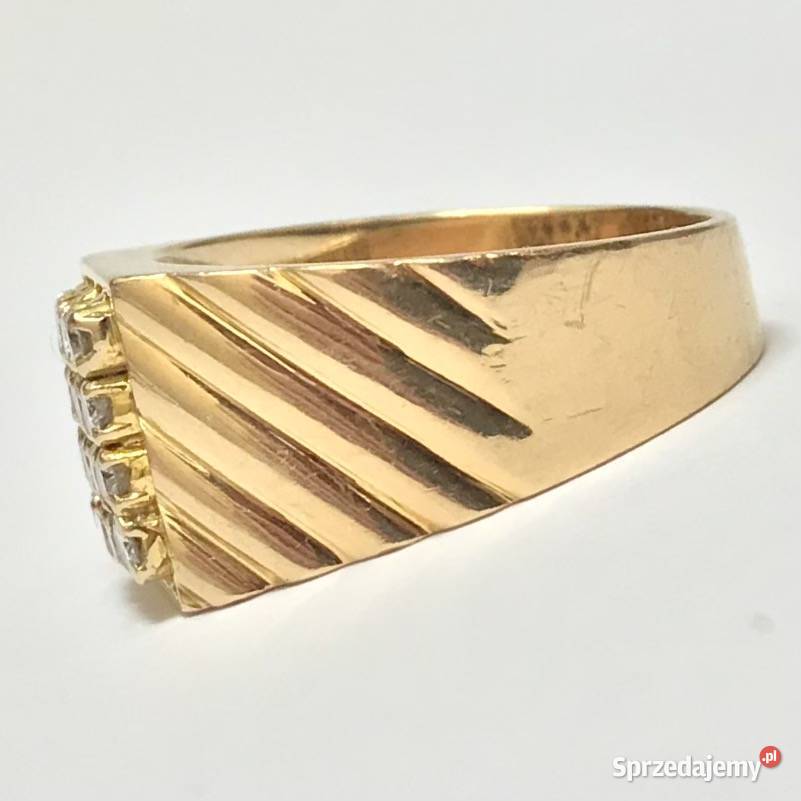 Złoty PIERŚCIONEK 900 22K DIAMENTY 056ct cud r14 mazowieckie Warszawa