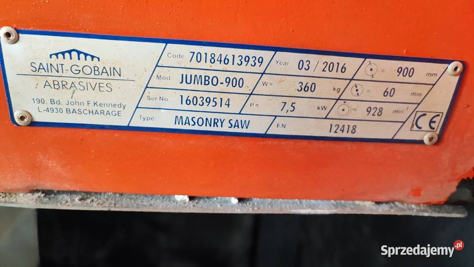 Przecinarka tarczowa do betonu Norton Clipper Sucha Beskidzka
