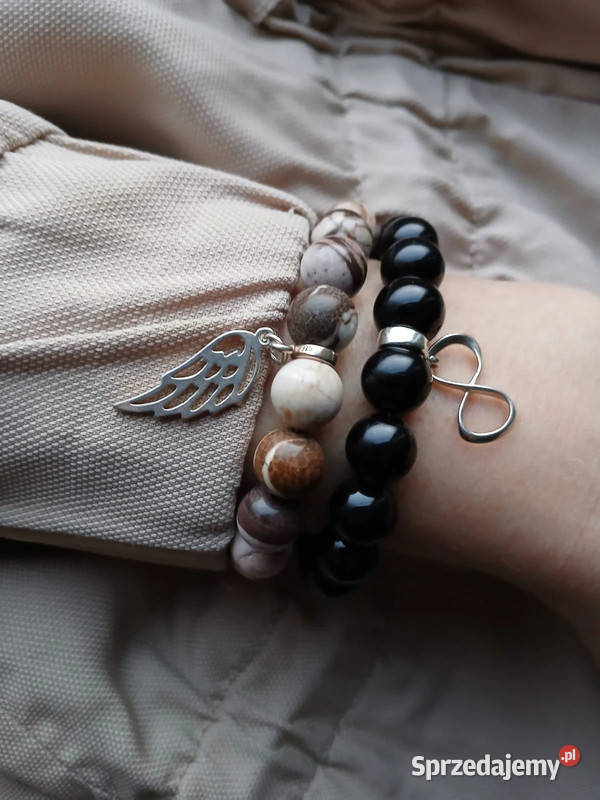 Bransoletki damskie Ągat białyJaspis Kielce