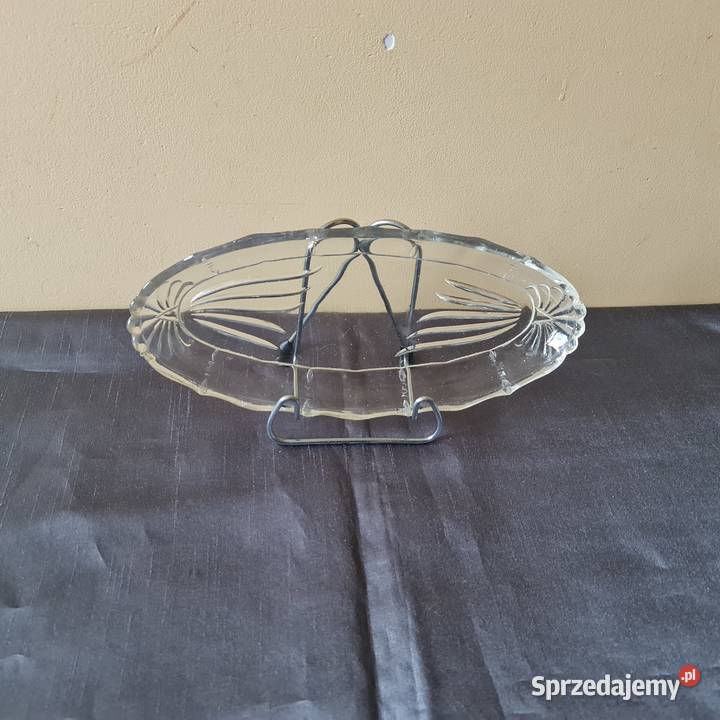 Szklany półmisek z okresu PRLu Warszawa