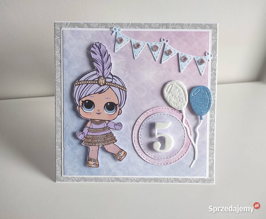 Kartka urodzinowa ręcznie robiona dziewczynki Łódź