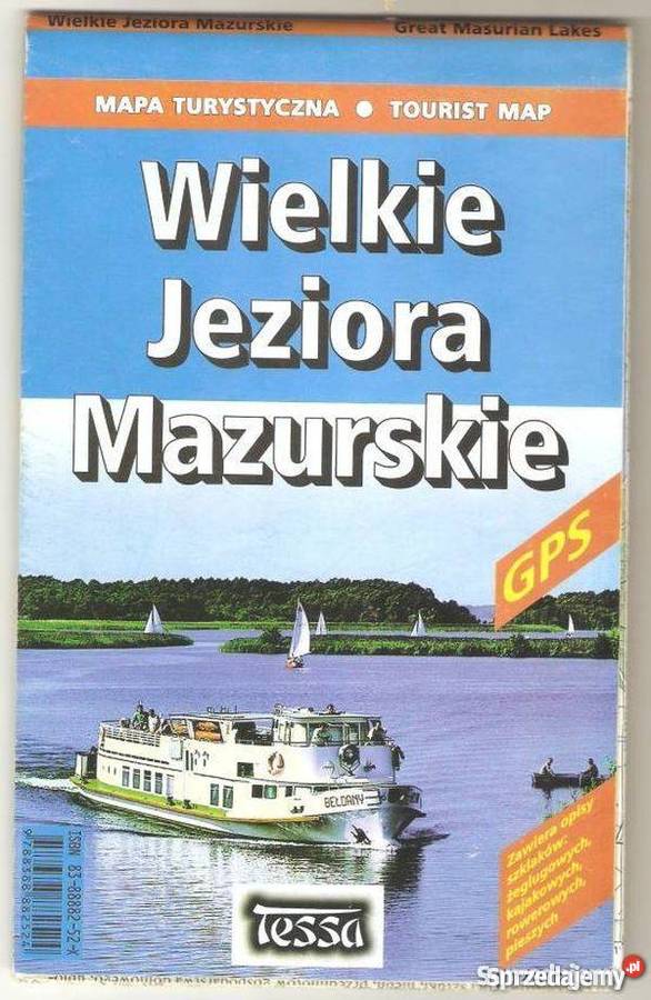 MAPA TURYSTYCZNA WIELKIE JEZIORA MAZURSKIE GPS pomorskie Sopot