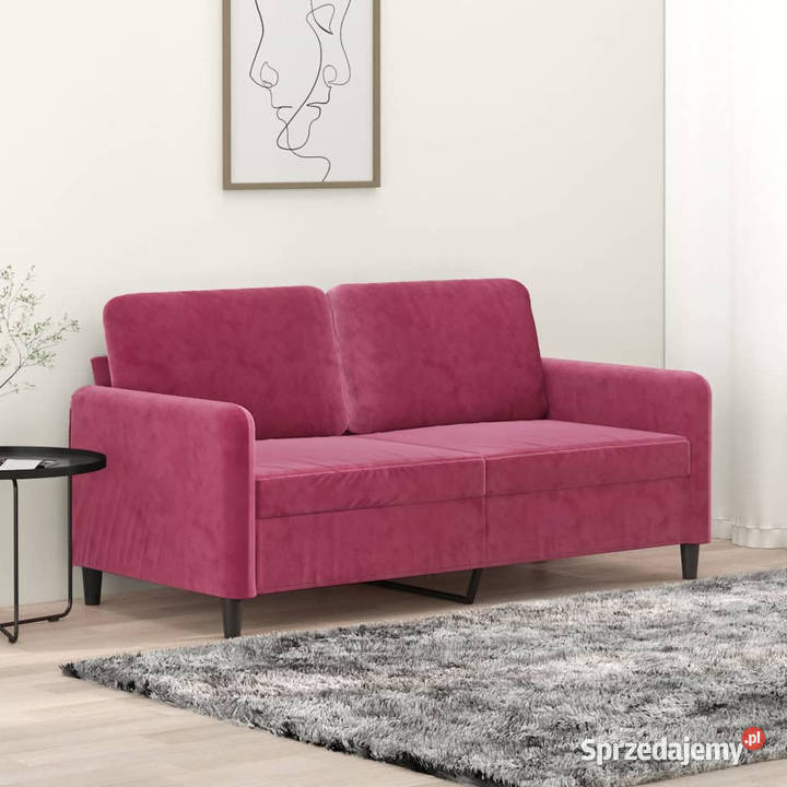 Sofa 2osobowa winna czerwień 140 tapicerowana Sofy i kanapy Warszawa sprzedam