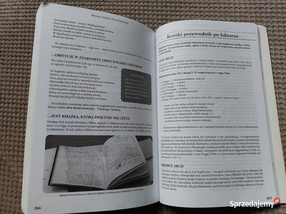 lektura z opracowaniem Pan Tadeusz Adam Proza i poezja Kraków