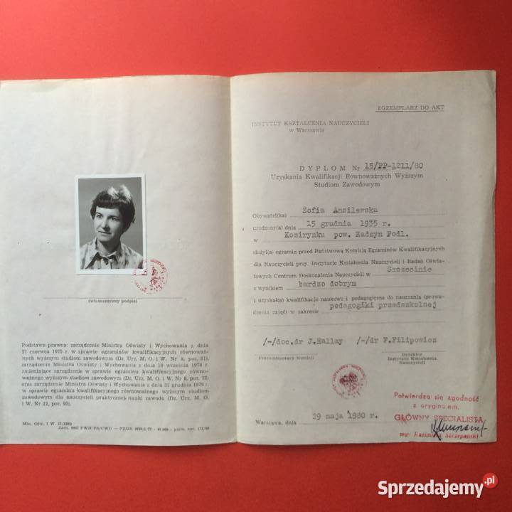 1838 Dyplom Egazminu Kwalifikacyjnego 2 Szczecin