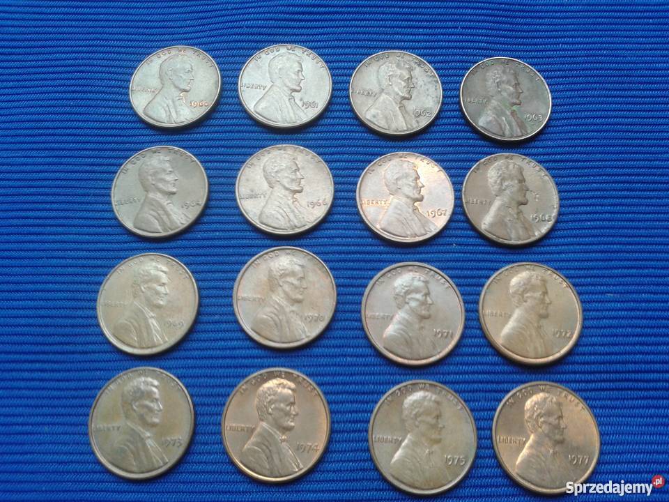 USA ONE CENT X 16 z różnych lat Skierbieszów